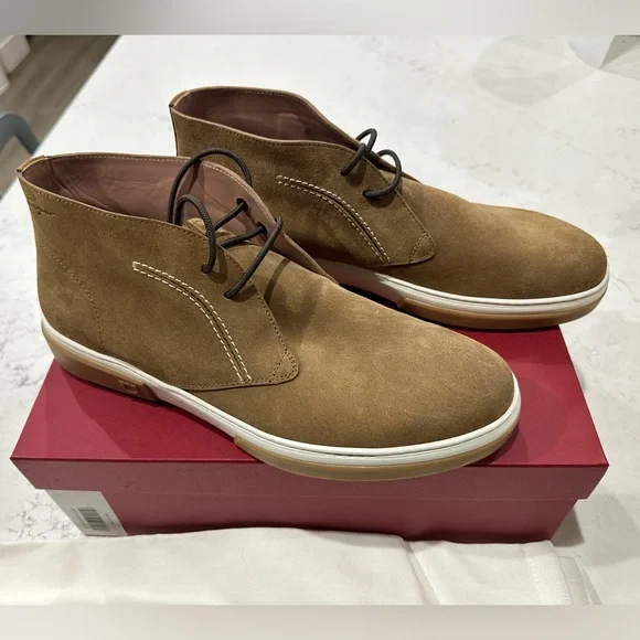 Authentic Salvatore Ferragamo Alder Suede Ankle Lace-Up Boots Size 9.5 - Picture 4 of 12